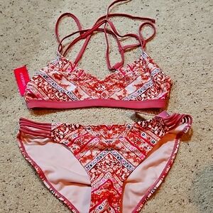 Print Bikini sz youth large exhilaration nwt